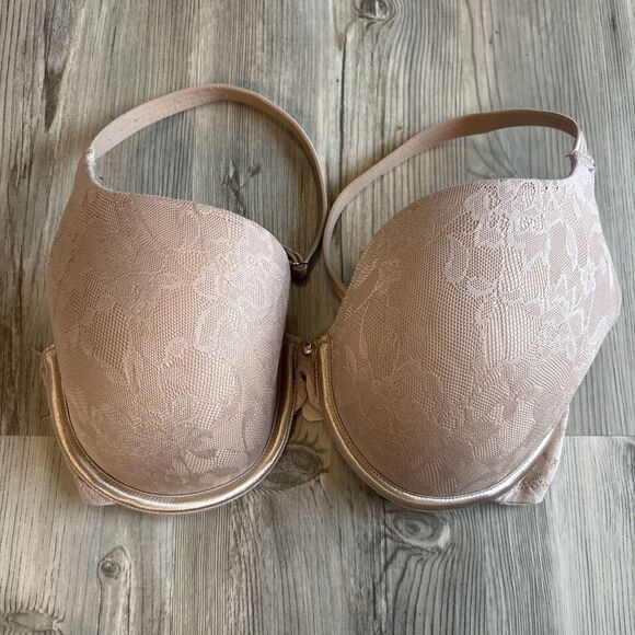 Le Mystere Bra 32DD Natural Lace Perfection T Shirt Bra Memory Foam Padded - Picture 1 of 9